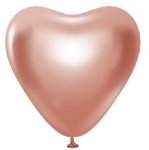 Kalisan 12" Heart Mirror (Chrome) Balloons - Rose Gold (25CT