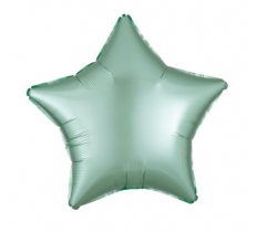 Amscan Silk Lustre Mint Green Star Standard Foil Balloons