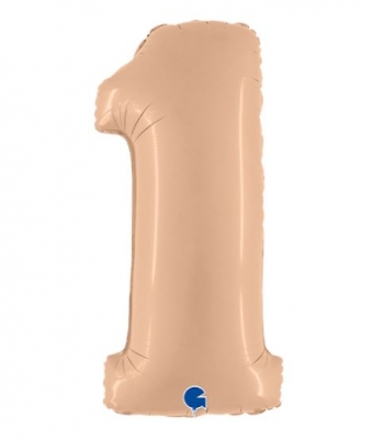 Nude 40" Number 1 Satin Foil Balloon ( 1 )