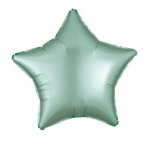 Amscan Silk Lustre Mint Green Star Standard Foil Balloons