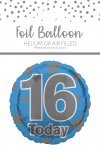 AGE 16 BLUE FOIL BALLOON
