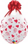 QUALATEX 18" DIAMOND CLEAR SWIRLING HEARTS ROUND 25 PACK