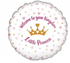 18" WELCOME LITTLE PRINCESS HEARTS HOLOGRAPHIC