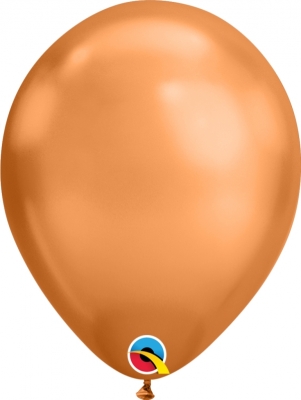 QUALATEX 11" PLAIN LATEX ROUND CHROME COPPER 25 PACK