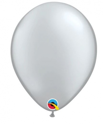 11" QUALATEX SILVER ROUND 100PACK LATEX BALLOONS