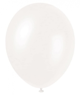 12" Latex Balloons Iridescent White 50 Pack