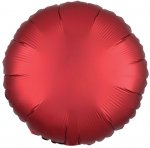 Amscan Silk Lustre Dark Red Circle Standard Foil Balloons