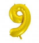 34" CLASSIC GOLD NUMBER 9 FOIL BALLOON (1)