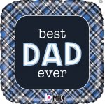 Best Dad Ever 18" Plaid Balloon