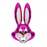 35" Pink Bunny Rabbit Head Foil Balloon Packaged