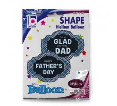 Fathers Day Glad You're My Dad Plaid Balloon 81cm