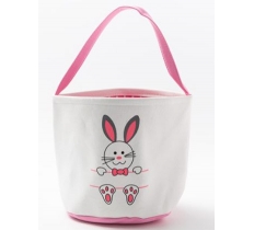 EASTER COTTON BUCKET WITH PINK BUNNY