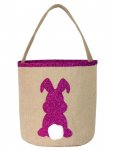 EASTER JUTE BUCKET WITH PINK BUNNY