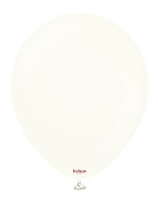 KALISAN 18" RETRO WHITE LATEX BALLOON - 25CT