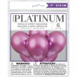 PINK PLATINUM 11" LATEX BALLOONS 6 PACK