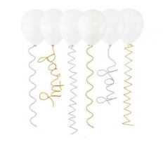 SILVER & GOLD PIPE CLEANER BALLOON TAILS 6PACK