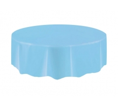 PWDR BLUE ROUND TABLE COVER 84"