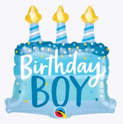 Birthday Boy 14" Cake & Candles Foil Balloon