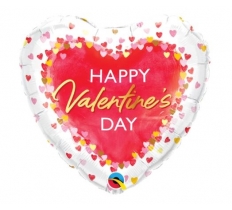 QUALATEX 18" HEART VALENTINE'S WATERCOLOR HEARTS BALLOON