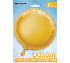 SOLID ROUND FOIL BALLOON 18" GOLD