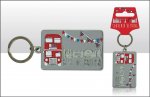 LONDON BUS SKETCHY INFILL METAL KEYRING