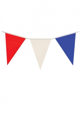 UNION JACK COLOUR BUNTING RED WHITE BLUE 7M WITH 25 PENNANTS