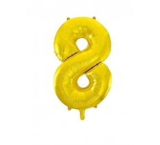 34" CLASSIC GOLD NUMBER 8 FOIL BALLOON (1)