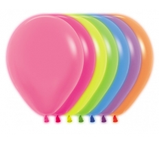 Sempertex 12" Neon Assorted Latex Balloons 50 Pack