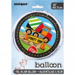 CONSTRUCTION PARTY ROUND FOIL BALLOON 18"