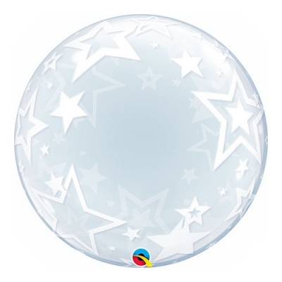 QUALATEX STYLISH STARS 24" DECO BUBBLE BALLOON