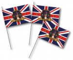 KING CORONATION TRADITIONAL FLAG 30 X 40CM 3PC