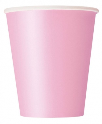 LOVELY PINK SOLID 9OZ PAPER CUPS 8PACK