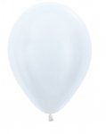 Sempertex 12" Pearl ( Satin ) White Latex Balloons 50 Pack