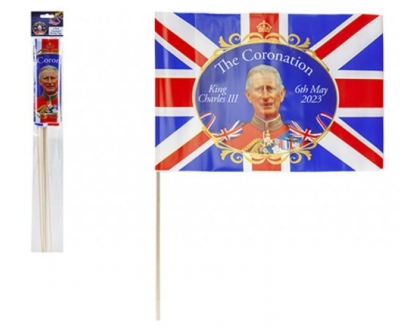 UNION JACK WAVING FLAGS PACK OF 4 30 X 20CM