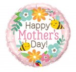 QUALATEX 18" ROUND MOTHER'S DAY BEES & FLOWERS BALLOON