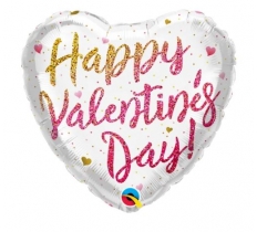 QUALATEX 18" HEART VALENTINE'S GLITTER OMBRE BALLOON