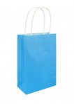 Neon Blue Paper Party Bag With Handles 14cm x 21cm x 7cm