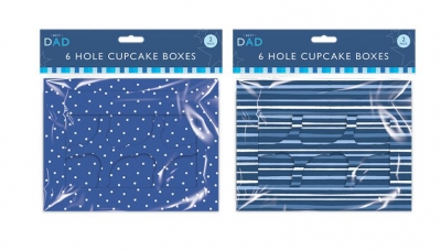 Father's Day Cupcake Boxes 6-Hole 2pk