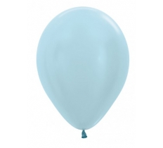 Sempertex 12" Pearl ( Satin ) Blue Latex Balloons 12 Pack