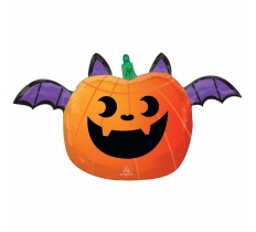 Fun and Spooky Pumpkin Bat Junior Shape XL 26" Foil Balloon