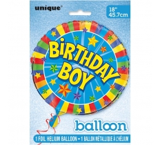 BIRTHDAY BOY ROUND FOIL BALLOON 18"