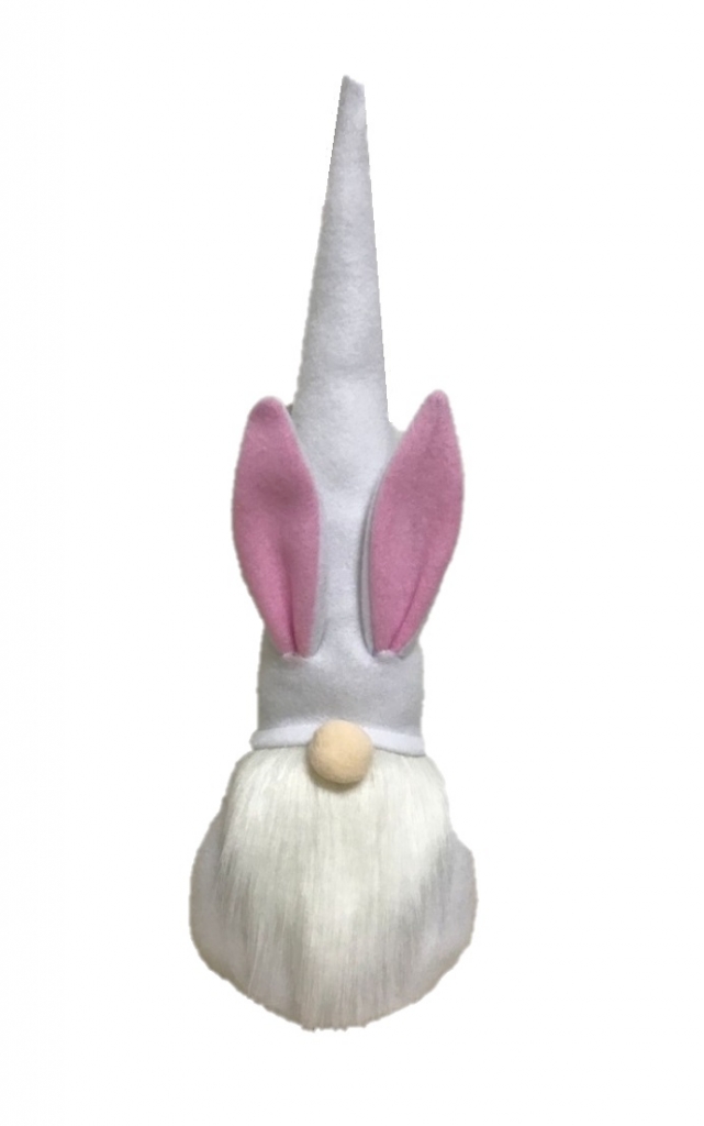 Easter 15" Gonk White Hat Pink Ears - Click Image to Close