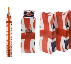 UNION JACK BOTTLE GIFT BAG 12.5 X 5 X 3.5"