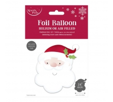 Christmas Santa Head Foil Balloon 57X52Cm