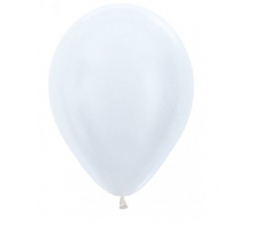 Sempertex 12" Pearl ( Satin ) White Latex Balloons 50 Pack