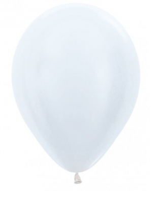 Sempertex 12" Pearl ( Satin ) White Latex Balloons 50 Pack