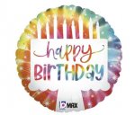 Tie-Dye Cake Birthday 18" Single Pack