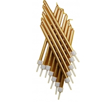 12 PACK Tall Candles Metallic Gold