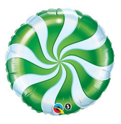 Candy Swirl 18" Green Foil Balloon