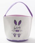 EASTER COTTON BUCKET WITH PURPLE BUNNY